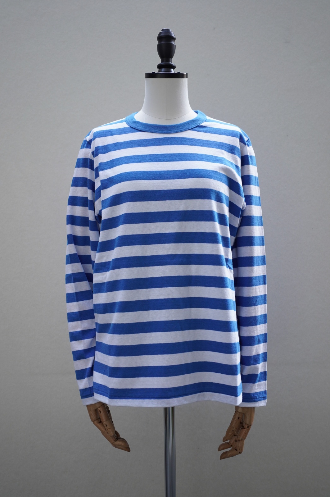 再入荷  eleven 2nd　Cotton Border Jersey Long T -shirt　col. White / blue