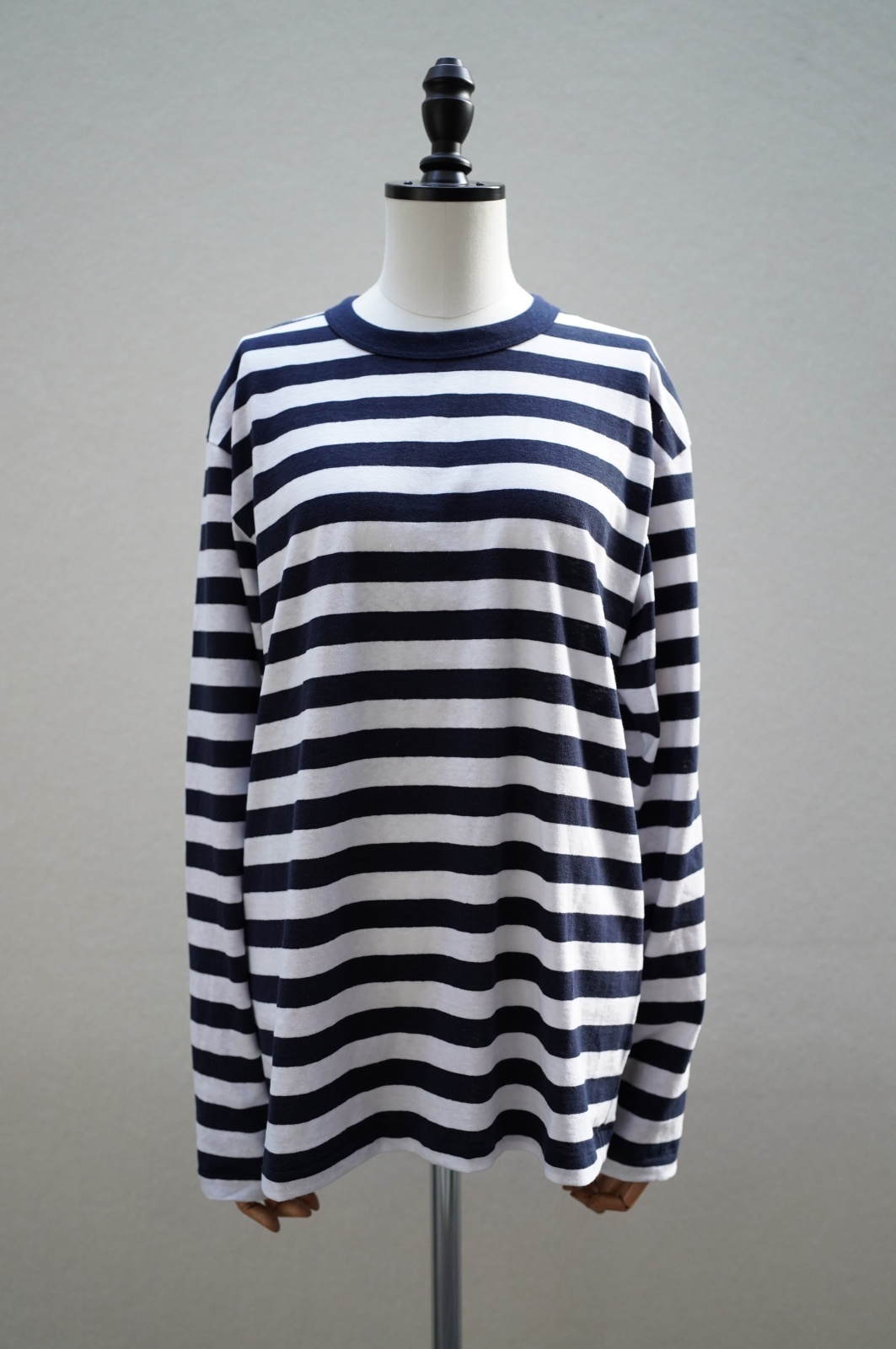 eleven 2nd MEN'S 　Cotton Border Jersey Long T -shirt　col. White / navy