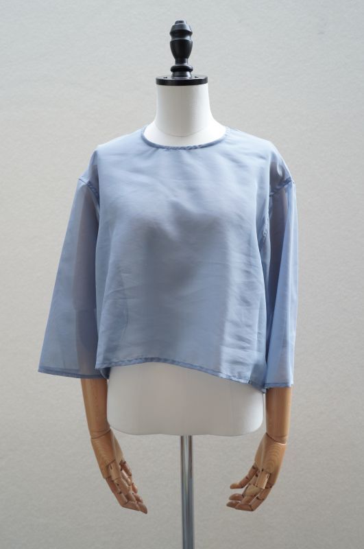 TENNE HANDCRAFTED MODERN　ORGANZA SHORT PULLOVER　col. BLUE GRAY