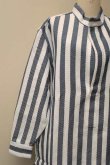 画像4: Cristaseya　 #07EN-S japanese striped cotton pocket tunic　　col.white×navy (4)