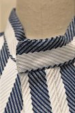 画像3: Cristaseya　 #07EN-S japanese striped cotton pocket tunic　　col.white×navy (3)