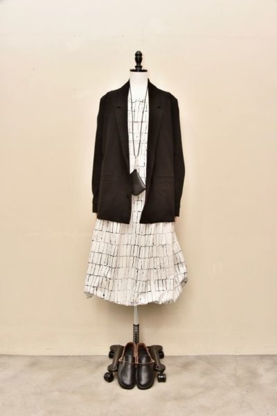 画像2: toogood　" THE BELLRINGER DRESS POPLIN BLOCKS  "　col.CHALK