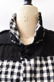 画像6: DANIELA GREGIS  "cappotto coat cornice taglio vivo foderato lavato"　col.BLACK  CHECK 1cm WHITE BLACK (6)