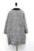 画像14: DANIELA GREGIS  "cappotto coat cornice taglio vivo foderato lavato"　col.BLACK  CHECK 1cm WHITE BLACK (14)