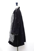 画像8: DANIELA GREGIS  "cappotto coat cornice taglio vivo foderato lavato"　col.BLACK  CHECK 1cm WHITE BLACK (8)