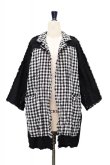 画像2: DANIELA GREGIS  "cappotto coat cornice taglio vivo foderato lavato"　col.BLACK  CHECK 1cm WHITE BLACK (2)