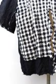 画像7: DANIELA GREGIS  "cappotto coat cornice taglio vivo foderato lavato"　col.BLACK  CHECK 1cm WHITE BLACK (7)