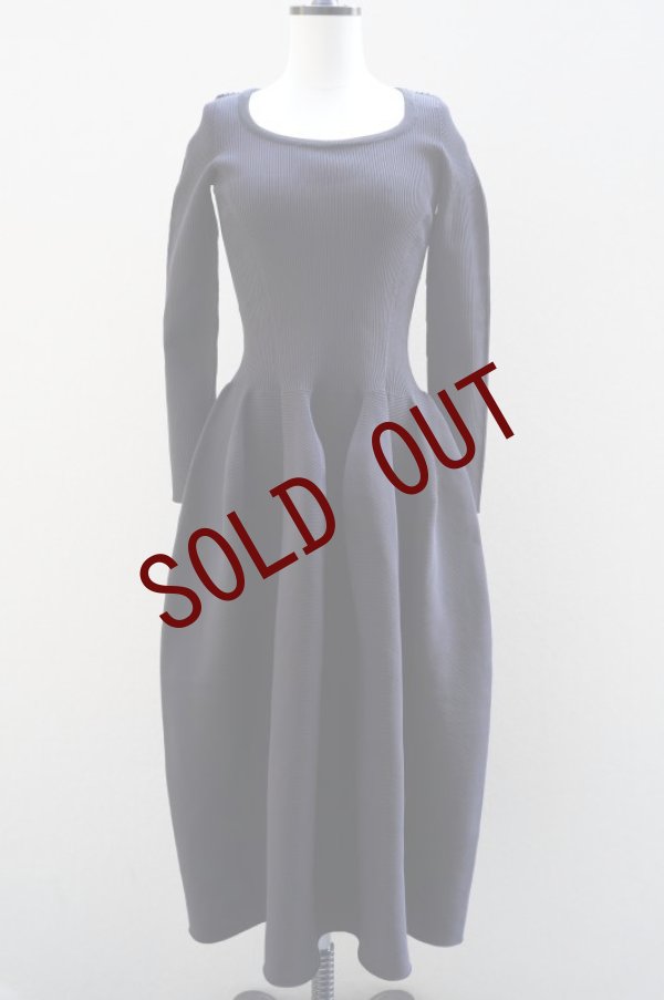 画像1: -50%  CFCL　 POTTERY GLITTER ROUNDNECK LONG SLEEVE DRESS　 col.NAVY-BLACK (1)