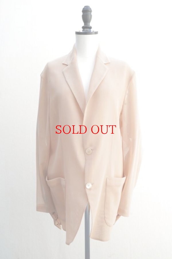 画像1:  AURALEE　 WOOL RECYCLE POLYESTER LENO SHEER JACKET　 col. PINK BEIGE (1)