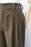 画像3: Cristaseya　 15SA-CRD-LKH　 DOUBLE PLEATED CORDUROY PANTS　 col.LIGHT KHAKI (3)