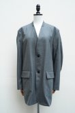 画像1:  AURALEE　 WOOL FULLING FLANNEL STRIPE JACKET 　 col. TOP GREY (1)