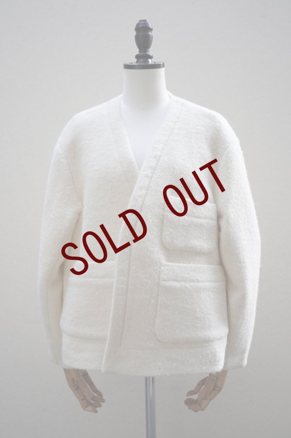 画像1: 10 HANDCRAFTED MODERN　 WEAVE AND KNIT NO COLLAR JACKET　 col. CREAM (1)