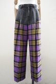 画像1: TANAKA　 COMBI WIDE TROUSERS　 col.PURPLE CHECK (1)