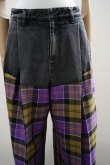 画像8: TANAKA　 COMBI WIDE TROUSERS　 col.PURPLE CHECK (8)