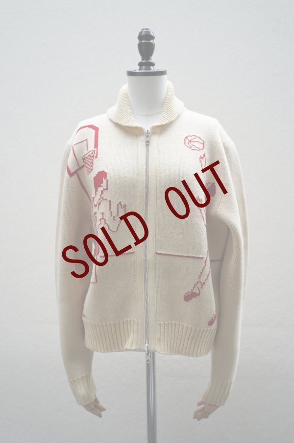 画像1: BODE　 HOOP CARDIGAN　 col.CREAM RED (1)