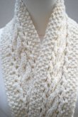 画像1: eleven 2nd　 Cable Aran Mini Stole　 col.Ivory (1)
