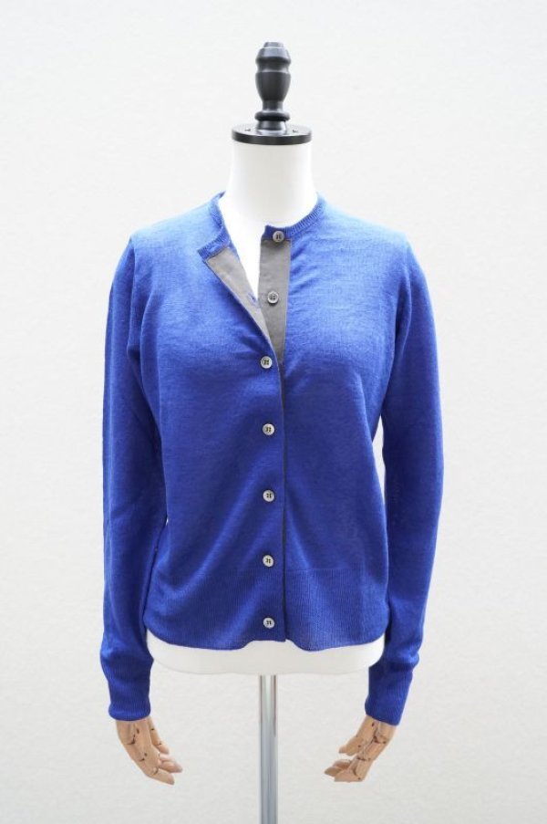 画像1: eleven 2nd   Fine Linen Button Cardigan  col.Ink Blue (1)