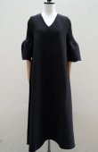 画像2: CFCL　 POTTERY SHORT BELL SLEEVE FLARE DRESS　 col.BLACK (2)