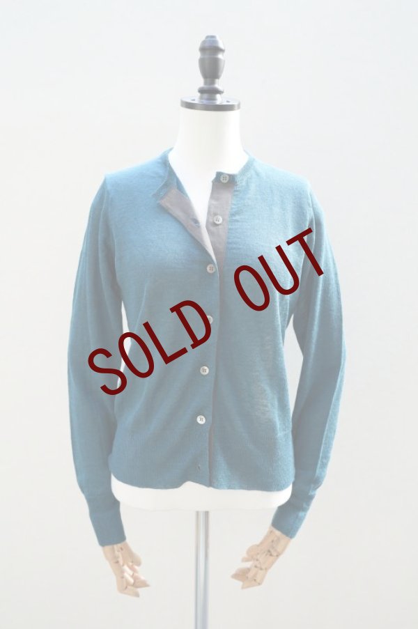 画像1: eleven 2nd　 Fine Linen Silk Button Cardigan　 col. Teal Green (1)