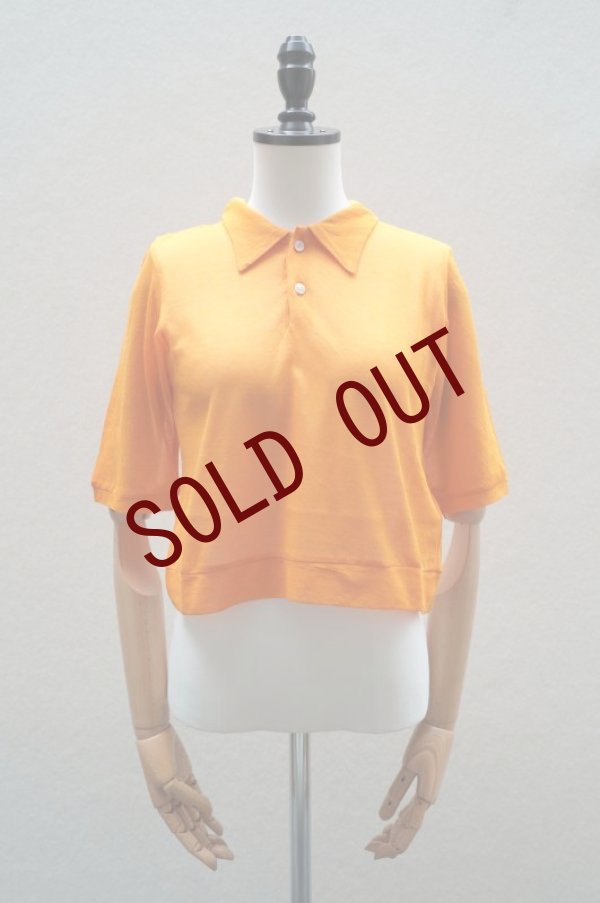 50% AURALEE HARD TWIST COTTON GAUZE SHIRT POLO col. ORANGE