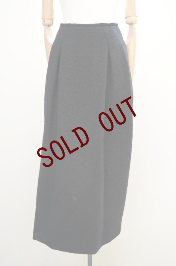 画像1:  AURALEE　 BRUSHED ALPACA WOOL MELTON SKIRT　 col.BLACK (1)