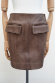 画像1:  AURALEE　 HEAVY LAMB LEATHER MINI SKIRT 　 col. DARK BROWN (1)