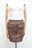 画像2:  AURALEE　 HEAVY LAMB LEATHER MINI SKIRT 　 col. DARK BROWN (2)