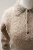 画像1:  AURALEE　 BRUSHED SUPER KID MOHAIR KNIT SHORT POLO 　 col. GRAY BEIGE (1)