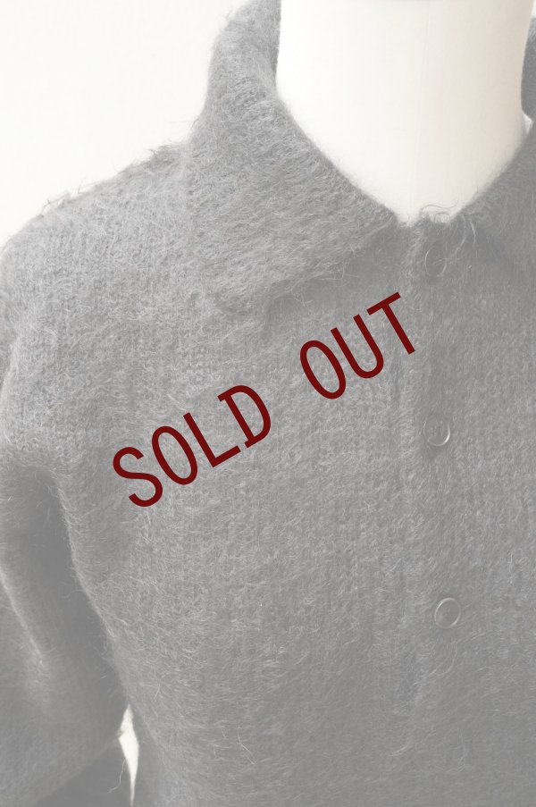 画像1: -50% AURALEE　 BRUSHED SUPER KID MOHAIR KNIT SHORT POLO 　 col. INK BLACK (1)