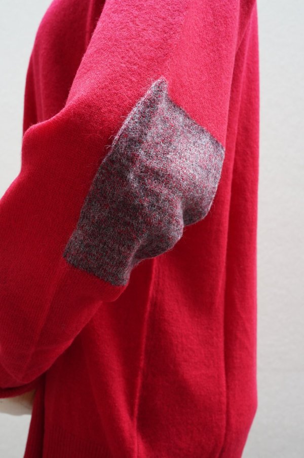 画像1: 再入荷  eleven 2nd   Elbow Patch Cardigan  col.Red (1)