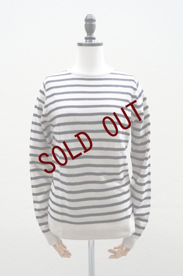 画像1: 再入荷　  eleven 2nd   Boat Neck Border  col.Oyster / Dk.Navy (1)