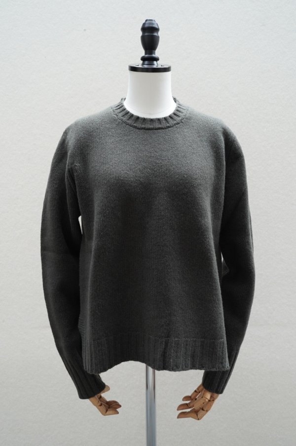 画像1: eleven 2nd   Round Neck Sweater  col.Olive (1)