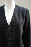 画像4: TANAKA　 NO COLLAR JEAN JACKET　 col.OVERDYE BLACK (4)