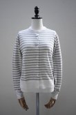 画像1: eleven 2nd　 Linen Cotton Border Cardigan　 col.White Grey (1)
