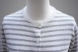 画像2: eleven 2nd　 Linen Cotton Border Cardigan　 col.White Grey (2)
