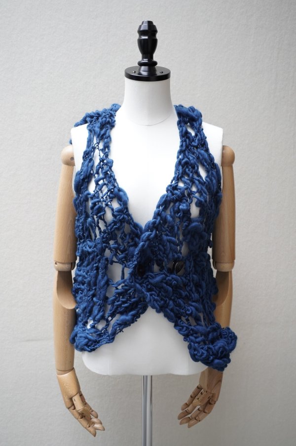 画像1: KAKAN　 HANDSPUN  VEST 　 col. D.BLUE (1)