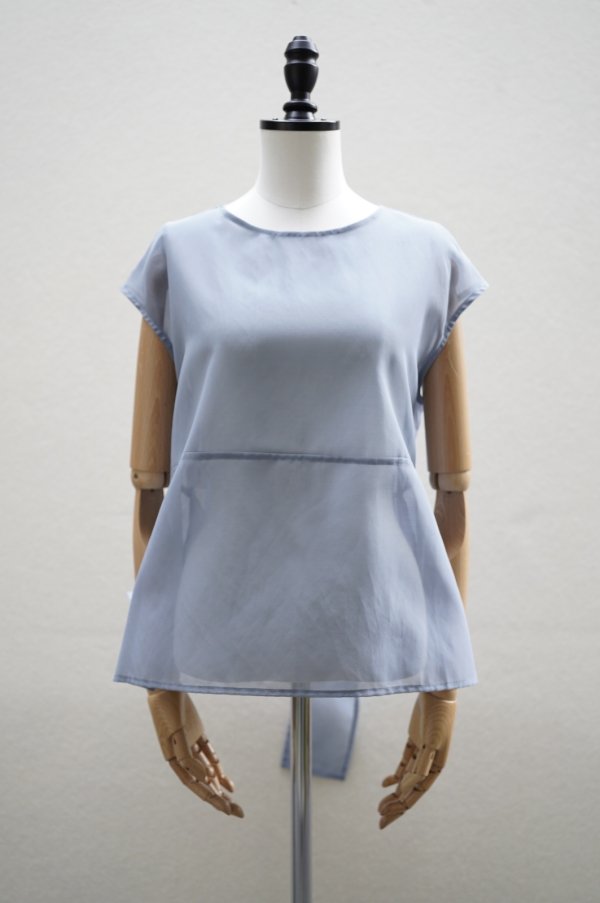 画像1: TENNE HANDCRAFTED MODERN　 ORGANZA NO SLEEVE PULLOVER　 col. BLUE GREY (1)