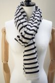 画像2: eleven 2nd　 Cashmere no.1　 Border Stole　 col. Navy Border (2)
