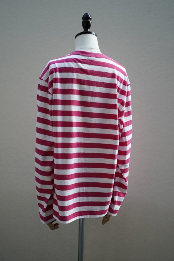 画像4: eleven 2nd MEN'S　 Cotton Border Jersey Long T -shirt　 col. White / Rose (4)