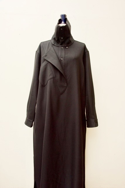 Cristaseya #03EE JAPANESE DUBLE WOOL COAT DRESS WITH MAXI COLLAR ...