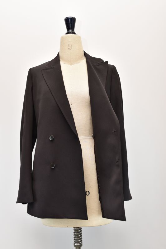 AURALEE LIGHT WOOL MAX GABARDINE DOUBLE BRESTED JACKET col.DARK