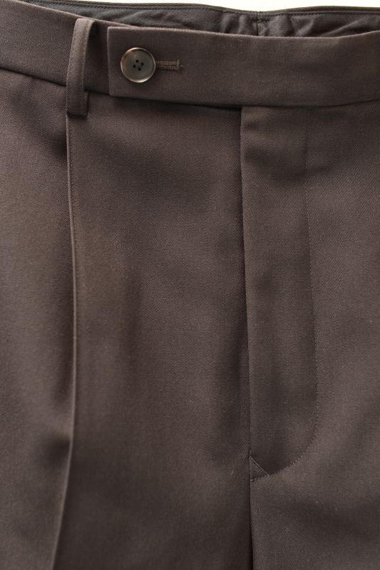 AURALEE LIGHT WOOL MAX GABARDINE SLACKS col.DARK BROWN - rollot