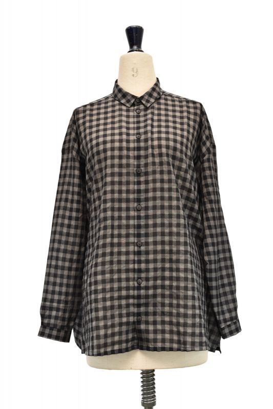 toogood THE DRAUGHTSMAN SHIRT WOOL COTTON CHECK col.SMOKE - rollot