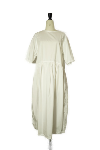 TENNE HANDCRAFTED MODERN LAYERD BALLOON DRESS col. ORANGE / WHITE 